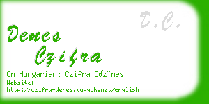 denes czifra business card